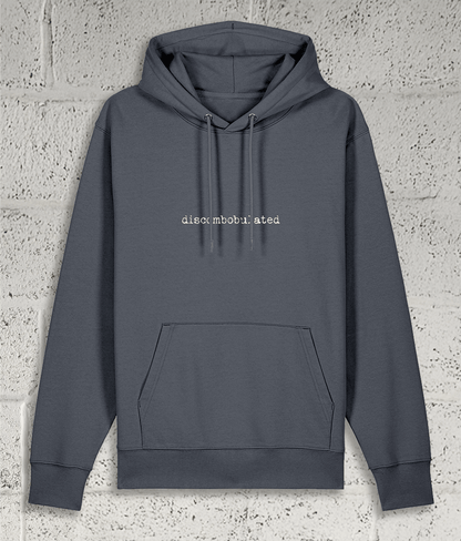 Front view of Shambles Studio Discombobulated grey hoodie with graphic